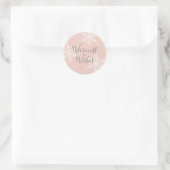 Roze Sneeuwachtige Winter Wonderland Envelope Seal Ronde Sticker (Tas)