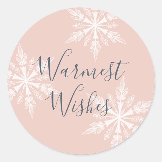 Roze Sneeuwachtige Winter Wonderland Envelope Seal Ronde Sticker (Voorkant)