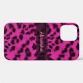 Roze sneeuwblaashuidafdruk, naam Gepersonaliseerd Case-Mate iPhone Case (Achterkant (horizontaal))