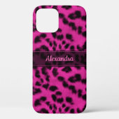 Roze sneeuwblaashuidafdruk, naam Gepersonaliseerd Case-Mate iPhone Case (Achterkant)