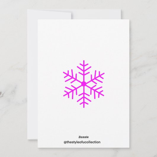 Roze Sneeuwdanser Vakantie Kaart (Achterkant)