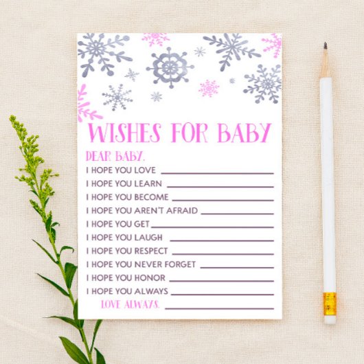 Roze sneeuwflak voor Baby shower Briefpapier