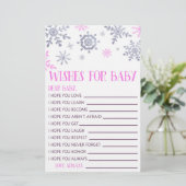Roze sneeuwflak voor Baby shower Briefpapier (Staand voorkant)