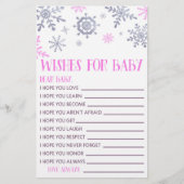 Roze sneeuwflak voor Baby shower Briefpapier (Voorkant)