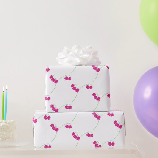 Roze sneeuwklokjes floraal cadeaupapier (Feestgeschenken)