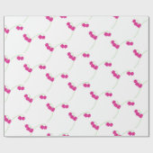 Roze sneeuwklokjes floraal cadeaupapier (Vlak)