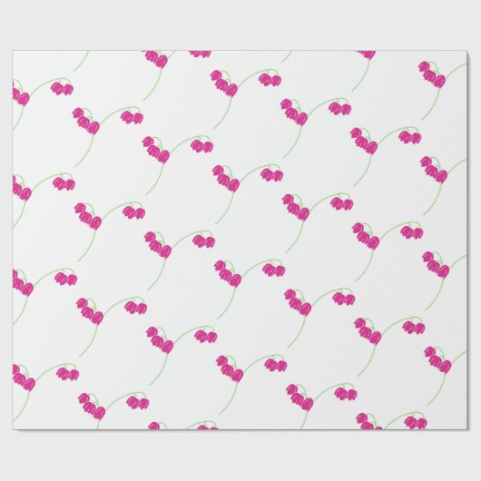 Roze sneeuwklokjes floraal cadeaupapier (Vlak)