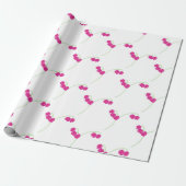 Roze sneeuwklokjes floraal cadeaupapier (Uitgerold)