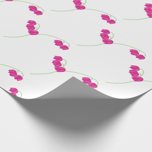Roze sneeuwklokjes floraal cadeaupapier (Hoek)