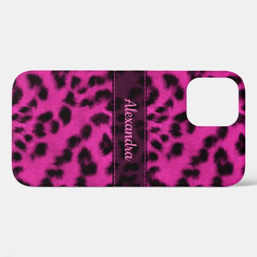 Roze sneeuwknollen huidafdruk, persoonlijke naam Case-Mate iPhone case (Achterkant (horizontaal))