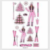 Roze Sneeuwkonijn Ebony Fuller Shop Sticker Decals (Vel)