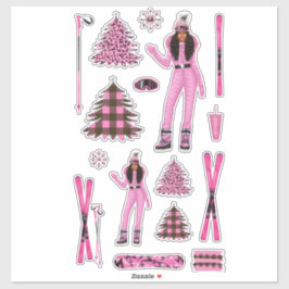 Roze Sneeuwkonijn Ebony Fuller Shop Sticker Decals