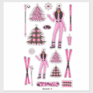 Roze Sneeuwkonijn Ebony Fuller Shop Sticker Decals