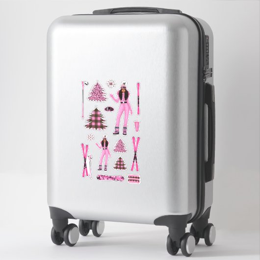 Roze Sneeuwkonijn Ebony Fuller Shop Sticker Decals (Koffer)