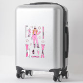 Roze Sneeuwkonijn Ebony Fuller Shop Sticker Decals (Koffer)