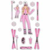 Roze Sneeuwkonijn Ebony Fuller Shop Sticker Decals (Voorkant)
