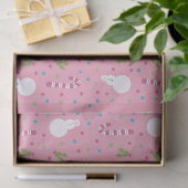 Roze Sneeuwman Inpakpapier Tissuepapier (Geschenk)