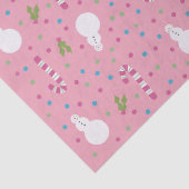 Roze Sneeuwman Inpakpapier Tissuepapier (Detail)