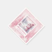 Roze Sneeuwman Kerst Scene Servetten Winter  (Hoek)