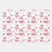 Roze Sneeuwman Kerstmis Inpakpapier Vel (Voorkant 3)