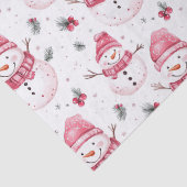 Roze Sneeuwman Kerstmis Tissuepapier (Detail)