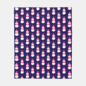 Roze Sneeuwman met Sneeuwvlaag Fleece Deken (Voorkant)