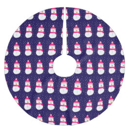 Roze Sneeuwman met Sneeuwvlaag Kerstboom Rok