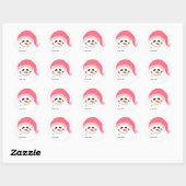 Roze Sneeuwman Ronde Sticker (Vel)