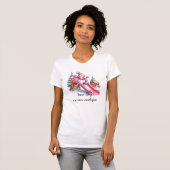 Roze Sneeuwman Sneeuwdagen Fun T-shirt (Voorkant volledig)