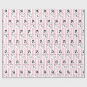 Roze Sneeuwman Vakantie Kerstcadeau Wrap Cadeaupapier (Vlak)
