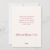 Roze Sneeuwman Vintage Kerst Flat Vakantie Kaart (Achterkant)