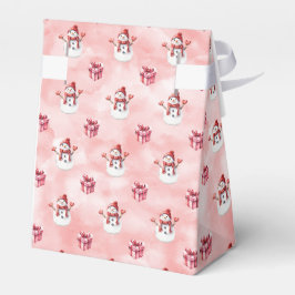 Roze Sneeuwman Winter Bedankdoosjes