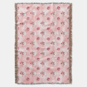 Roze Sneeuwman Winter Deken (Voorkant Verticaal)