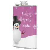 Roze Sneeuwman Winter Scene Kerstfles Heupfles (Links)