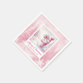 Roze Sneeuwman Winter Scène Kerstmisse Servetten (Hoek)