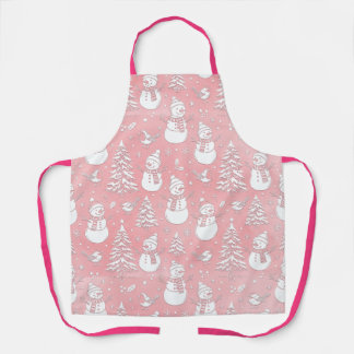 Roze Sneeuwmannen Schort