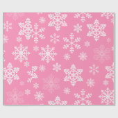 roze sneeuwschilfering op kerst cadeaupapier (Vlak)