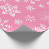 roze sneeuwschilfering op kerst cadeaupapier (Hoek)
