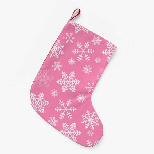 roze sneeuwschilfering op kerst kleine kerstsok (Voorkant (Hangend))