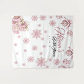 Roze sneeuwvlok achtergrond | Vrijgezellenfeest in Wandkleed (Voorkant (horizontaal))