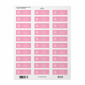 Roze Sneeuwvlok Adresetiketten Etiket (Full Sheet)