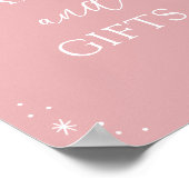 Roze Sneeuwvlok Baby shower Kaarten en cadeaubordj Poster (Hoek)