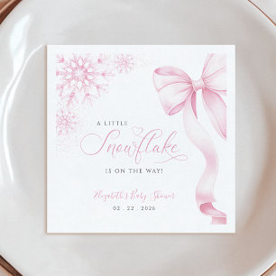 Roze sneeuwvlok Baby shower servetten