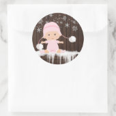 Roze Sneeuwvlok Baby shower Stickers (Tas)