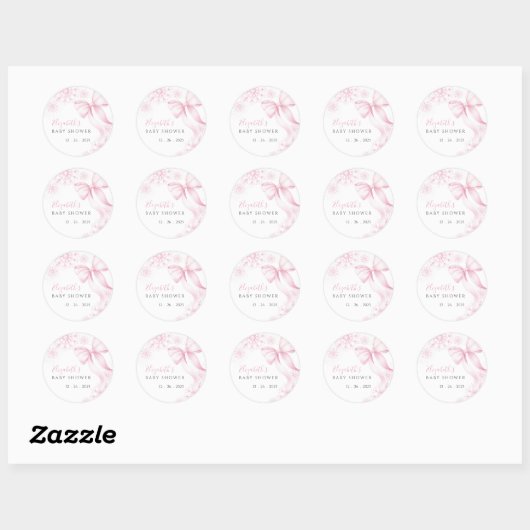 Roze Sneeuwvlok Baby shower Stickers (Vel)