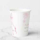 Roze Sneeuwvlok Baby shower Stickers Papieren Bekers (Rechts)