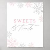 Roze Sneeuwvlok Baby shower Sweets and Treats Teke Poster (Voorkant)