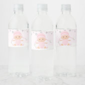 Roze Sneeuwvlok Baby shower Waterflesetiketten Waterfles Etiket (Flessen)