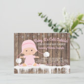 Roze Sneeuwvlok Baby zijn Koud Buiten Baby shower Kaart (Staand voorkant)