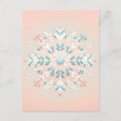 Roze Sneeuwvlok Charm Baby Meisje Douche Uitnodigi Briefkaart (Voorkant)